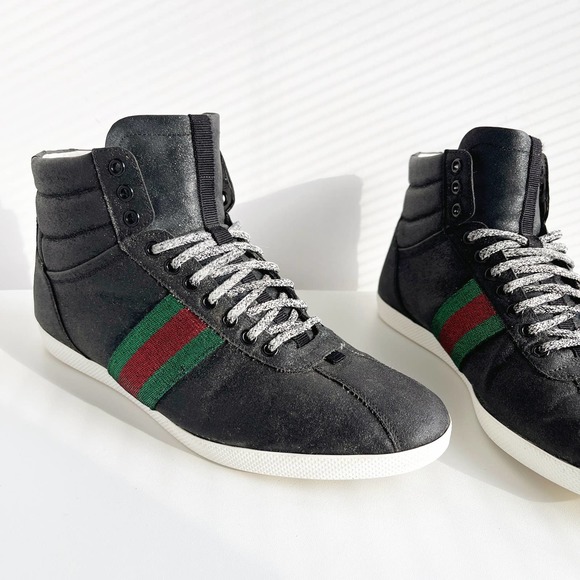 Gucci Other - Gucci Men's Glitter Web Stripe Bambi High Top Sneaker Size 10.5/11.5